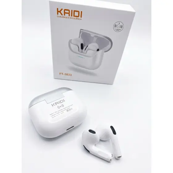 Fone Sem Fio Bluetooth Kaidi FT-1833 Original + Estojo de Carga Resistente Pronta Entrega