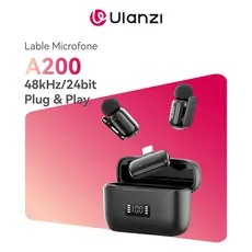 ULANZI A200 Mini Microfone de Lapela Sem Fio Cancelamento Inteligente de Ruído Type-C