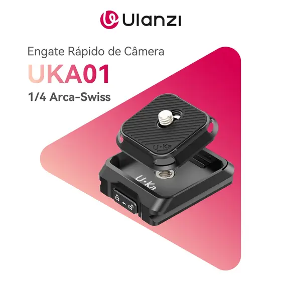 Ulanzi UKA01 Engate Rápido de Câmera 1/4 Arca Swiss p/ DSLR Mirrorless e Câmera de Ação Quick Release