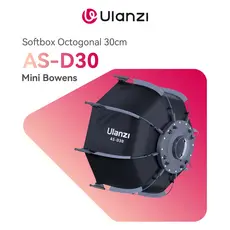ULANZI AS-D30 Softbox Octogonal 30cm Mini Bowens com Bolsa Portátil