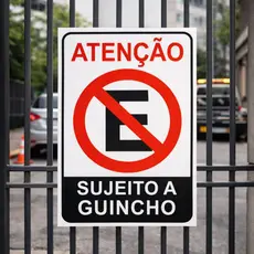 Placa Atenção Sujeito a Guincho 30x20 Placa Sinalização