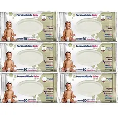 Kit 6 Pacotes Toalhas Umedecidas Lenço Bebê Personalidade Baby  6 Pacotes C/50un