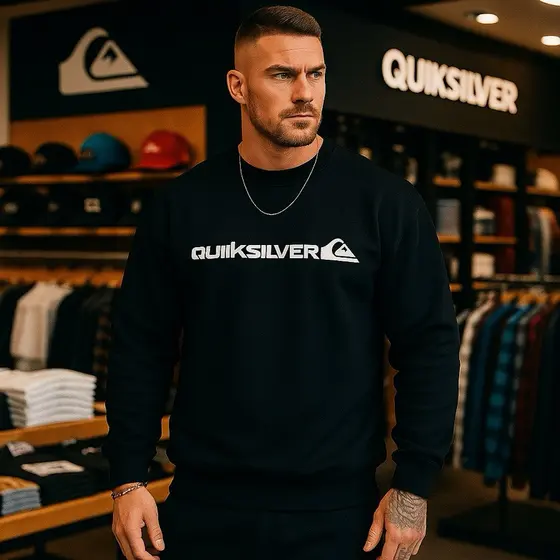 Blusa Frio masculina  Moletom Masculino Estilosa Gola Redonda Masculino estampado Quisilver Algodão Premium