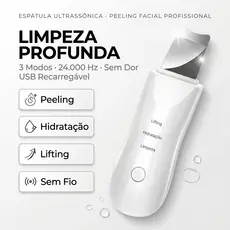 Aparelho Removedor de Cravos Ultrassônico Peeling Facial Profissional Limpeza de Pele Profunda Antirrugas Espátula
