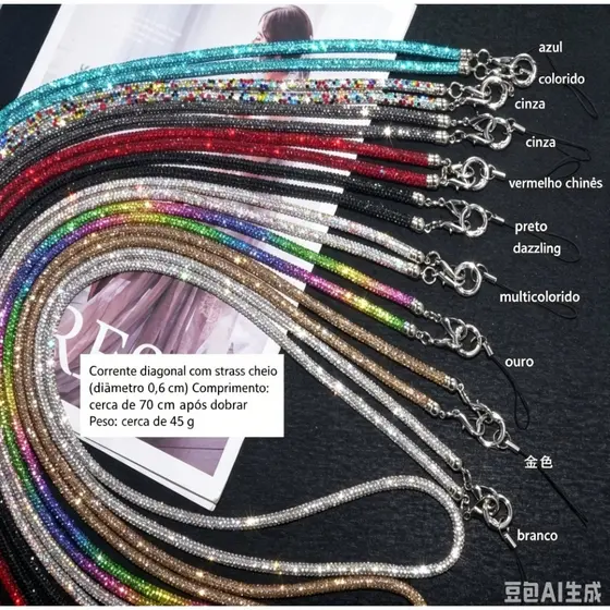 Salva Celular Cordão Proteção 1,2M para Celular com Brilho Resistente Contra Roubo