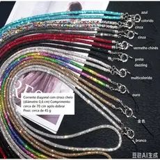 Salva Celular Cordão Proteção 1,2M para Celular com Brilho Resistente Contra Roubo