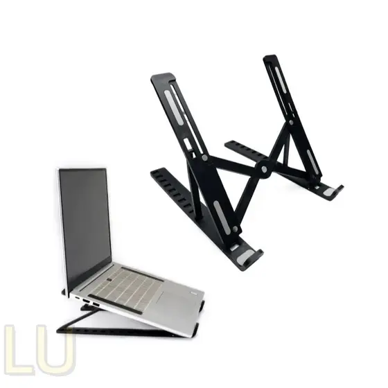 Suporte Dobrável para Notebook e Tablet | Base Plástica Portátil 7 Níveis de Ajuste Prático