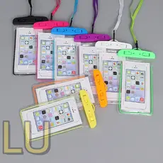 KIT Bolsa universal à prova d'água para celular luminosa em PVC adequada para esportes ao ar livre e natação