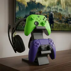Suporte Controle Gamer Duplo Para PS5 PS4 Xbox One Series S X Porta Headset Setup Organizado Premium