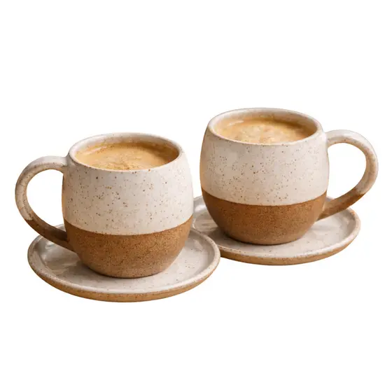 Xícara Orgânica 120ml Branca em Cerâmica Artesanal Café Chá Caneca Expresso Louça Decoração Pão Luxo
