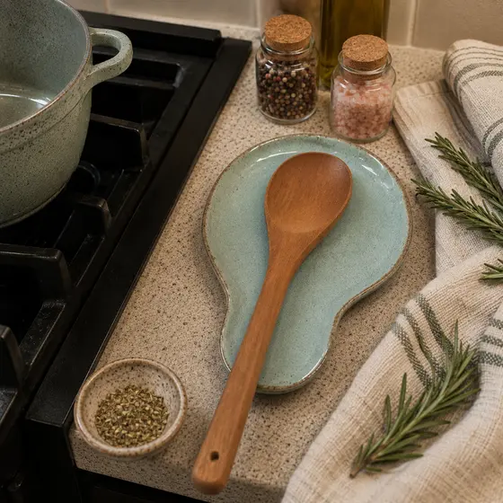 Suporte Descanso de Colher Gourmet / Cerâmica/Porta Colher/Cozinha/Cozinhar/Assessórios/Panela/Fogão