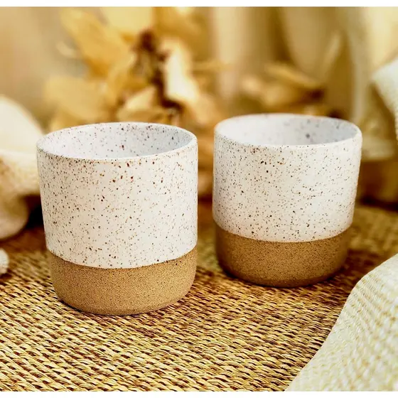Copo Branco Café Reto 200ml Lindo em Cerâmica 100% Artesanal / Louça / Decoração Cafezinho /Expresso