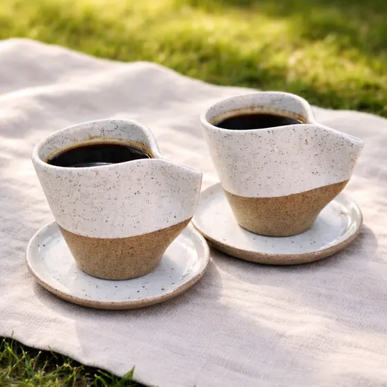 XÍCARA BRANCA  ANDORINHA 110ML CERÂMICA ARTESANAL / CAFÉ /CHÁ LOUÇA EXPRESSO DECORAÇÃO LOUÇA / CASAL