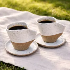 XÍCARA BRANCA  ANDORINHA 110ML CERÂMICA ARTESANAL / CAFÉ /CHÁ LOUÇA EXPRESSO DECORAÇÃO LOUÇA / CASAL