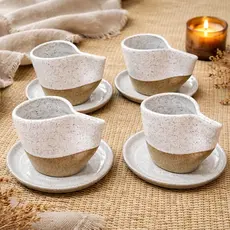 Jogo de Xícaras com Pires 110ml (4 ou 6 un) Andorinha Linda Café / Chá /Louça Decoração Cozinha Casa