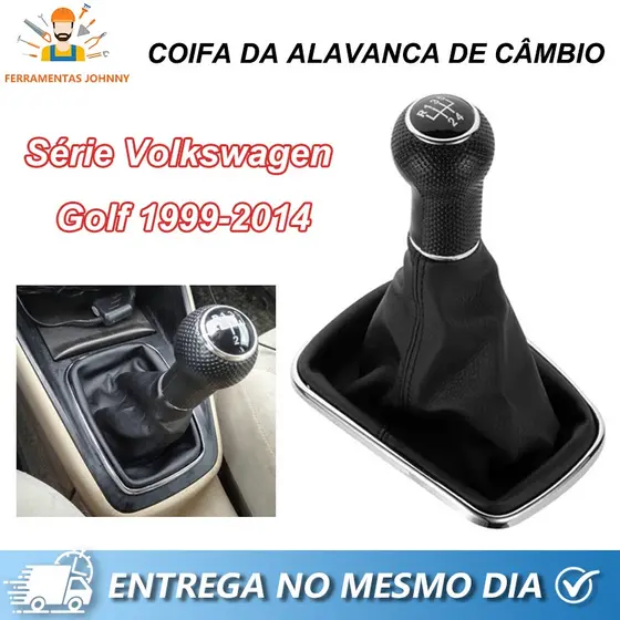 Coifa Manopla De Cambio Acessorios Série Volkswagen Golf Com Aro Cromado（1999 a 2014）