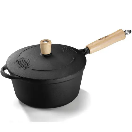 Caçarola 22x17cm 3,2L tampa ferro Panela Mineira