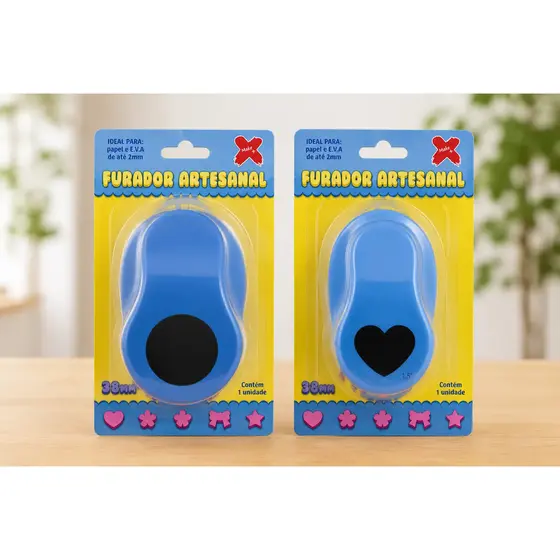 Kit 2 Furadores Eva Scrapbook 38mm 3,8cm Papel Artesanato