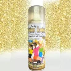 Spray Cabelo Carnaval 120ml Prata ou Dourado – Brilho Temporário Lavável | UNIDADE