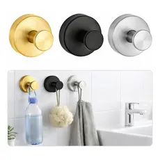 Gancho De Ventosa Multiuso Aço Inox Redondo Cabide  Sem Perfurações Ventosa Carga Forte  À Prova D'água