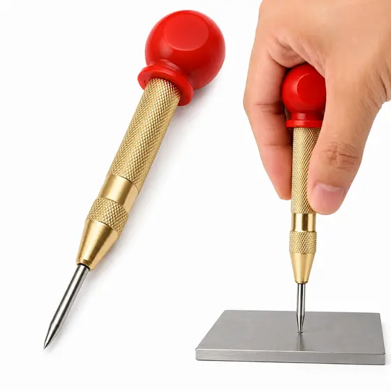 Punção Automático de Impacto Marcador Centro Furo Metal Ferro Aço Chapa Serralheiro Sem Martelo Alta Precisão Profission