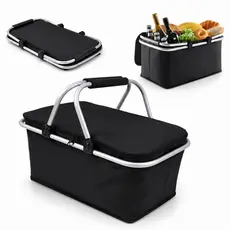 Cesta Térmica Dobrável 30L Bolsa Grande Piquenique Praia Camping Viagem Compras Cooler Impermeável Reutilizável Portátil
