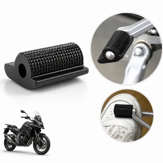 Protetor Pedal Marcha Moto Universal Protege Tênis Sapato Calçado Passador Câmbio Antiderrapante Motoboy