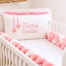 Kit Berço Personalizado Rosa 3 Peças Berço Americano Nacional Micropercal Menina
