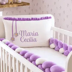 Kit Berço Personalizado Lilás 3 Peças Berço Americano Nacional Micropercal Menina
