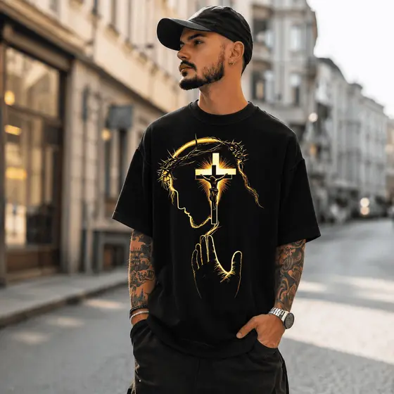 Camiseta Unissex Estampada Blusa de Jesus Cristo Algodão Premium Fé e Estilo