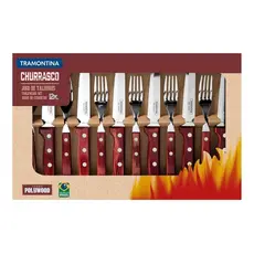 Jogo talheres jumbo para Churrasco Tramontina 12pc Polywood 21198/776