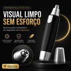 Aparador de Pelos Nariz Orelha e Sobrancelha Portátil Sem Fio Lâmina Aço Inox Seguro