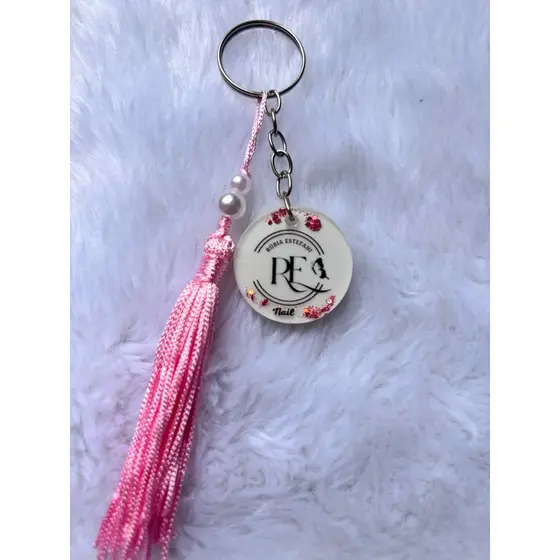 Kit 5 Chaveiros de Resina com Tassel | Lembrancinha Personalizada