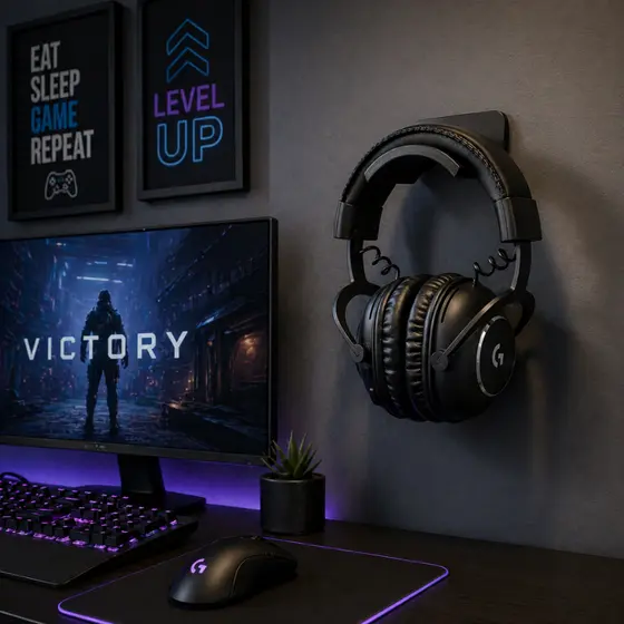Suporte de Parede para Headset e Fone de Ouvido - Setup Gamer Organizado