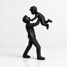 Escultura Pai e Filho – Presente para Dia dos Pais, Estátua Decorativa para Mesa, Estante, Sala e Escritório