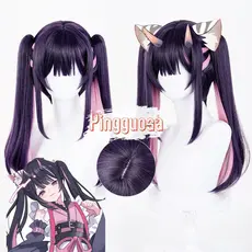 Princesa Cósmica Kaguya! Peruca Cosplay komazawa noi 50cm de Comprimento, Trança Dupla, Cabelo Sintético Resistente ao C