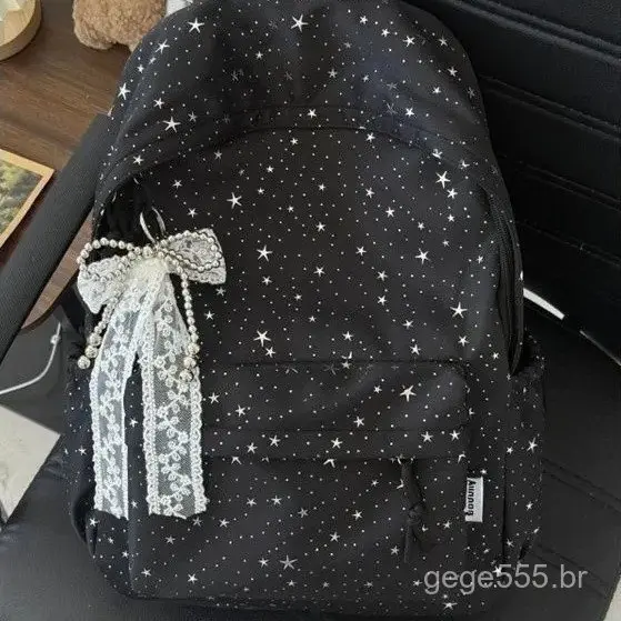 Mochila Escolar Nova Star de Grande Capacidade, Estilo Fofo para Estudantes do Ensino Fundamental, Mochila Simples para