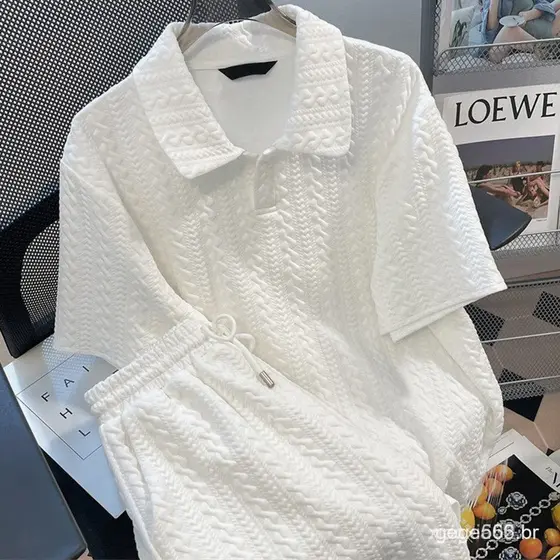 Conjunto de Verão Solto Estilo Coreano para Mulheres, Camiseta de Manga Curta em Cor Sólida + Conjunto Casual Versátil