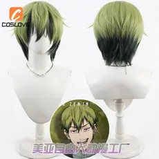 Peruca de Cosplay do Zenin Naoya da 3ª Temporada de Jujutsu Kaisen, Cabelo Curto Liso Castanho, Acessórios de Cabelo