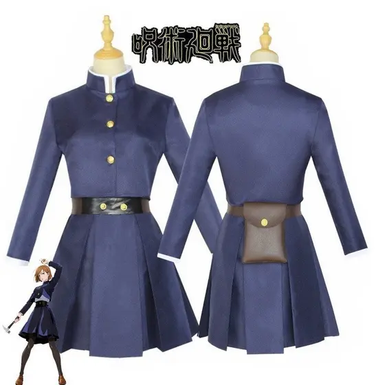 Cosplay de Anime Jujutsu Kaisen, Uniforme de Tatuagem Kugisaki Nobara, Conjunto Completo, Vestido para Meninas