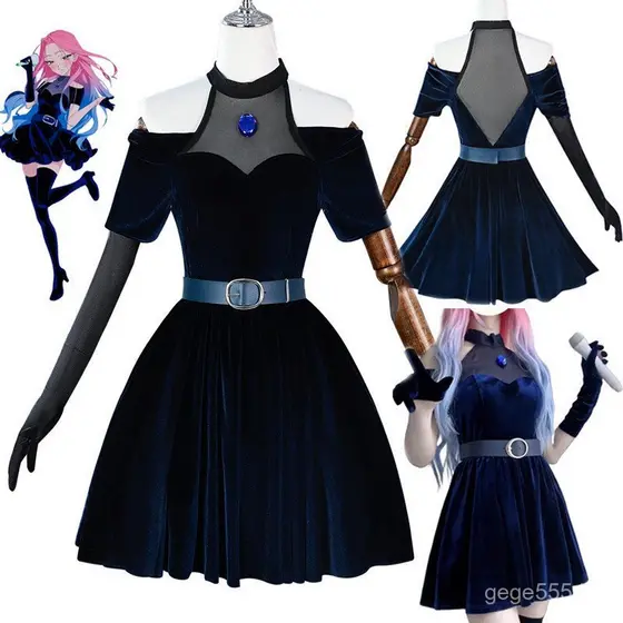 Fantasia de Cosplay Anime Alien Palco Mizi, Saia de Veludo, Vestido Feminino, Uniforme para Apresentação em Festa de Hal