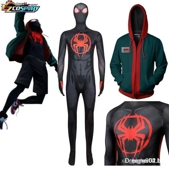 Fantasia de Cosplay do Homem-Aranha da Matchwork, Macacão do Super-Herói Miles Morales, Carnaval de Halloween RIR8 KJBH