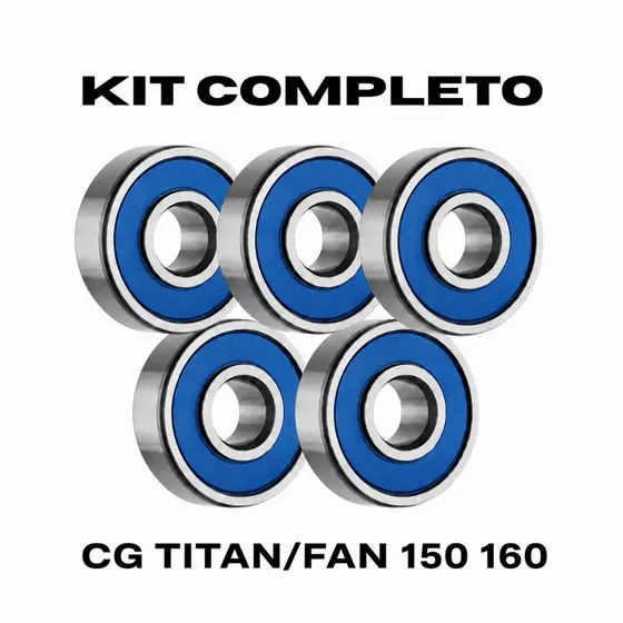 Kit Rolamento Moto Titan/Fan/Start 150160 | Roda Dianteiro + Traseiro + Coroa
