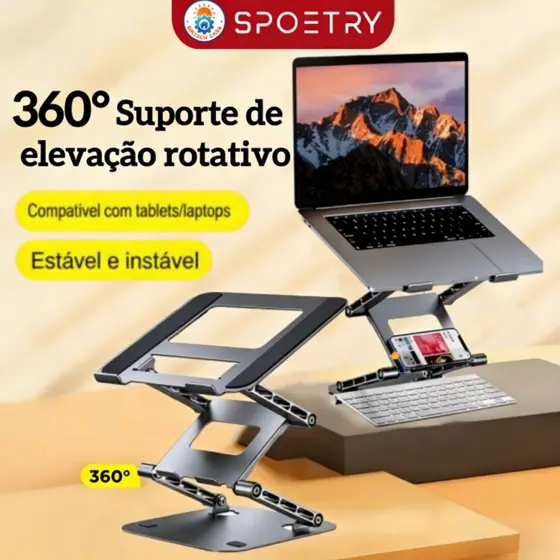 Suporte Dobrável Para Notebook De 3 Camadas, Portátil, Com Elevação Ajustável, Para Tablet
