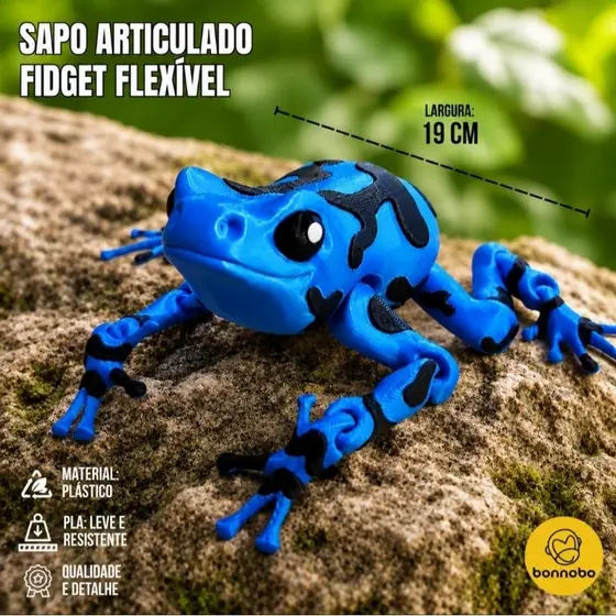 Sapo Articulado Flexível Fidget Colecionável Decoração Geek - Presente p/ Meninos e Meninas Sapinho.