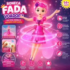 Boneca Fada Voadora Com Controle Remoto Sensor De Mão Luz LED Recarregável USB Brinquedo Infantil Mágico