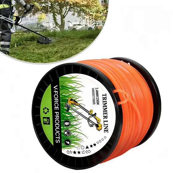 Rolo Fio Nylon Quadrado Roçadeira 2.7mm 3mm Laranja Compatível Gasolina Elétrico
