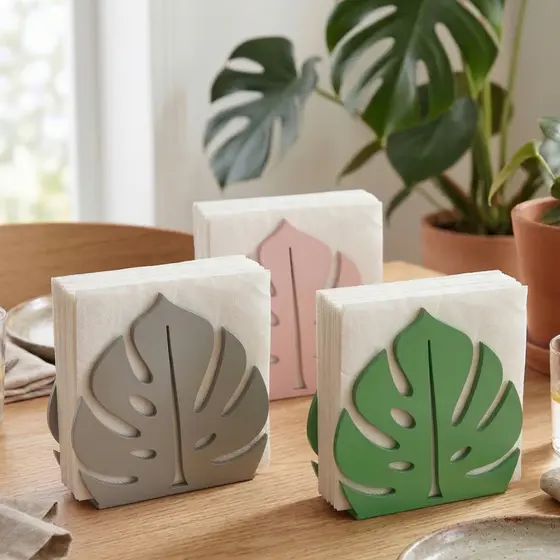 Porta Guardanapo De Papel Mesa Folha Cozinha Decorativo Três Cores Cantinho Do Café  Suporte Enfeite