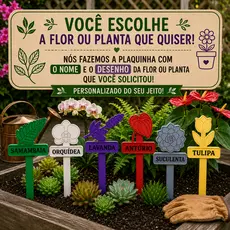 Placas Para Planta Flor Jardim Vaso Horta Personalizado 18cm Identificador Marcadores Tempero Decora