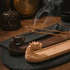 Porta Incenso Incensário Dragão Decoração Zen Yoga Meditação Aromaterapia Cascata Fumaça Cores Kit